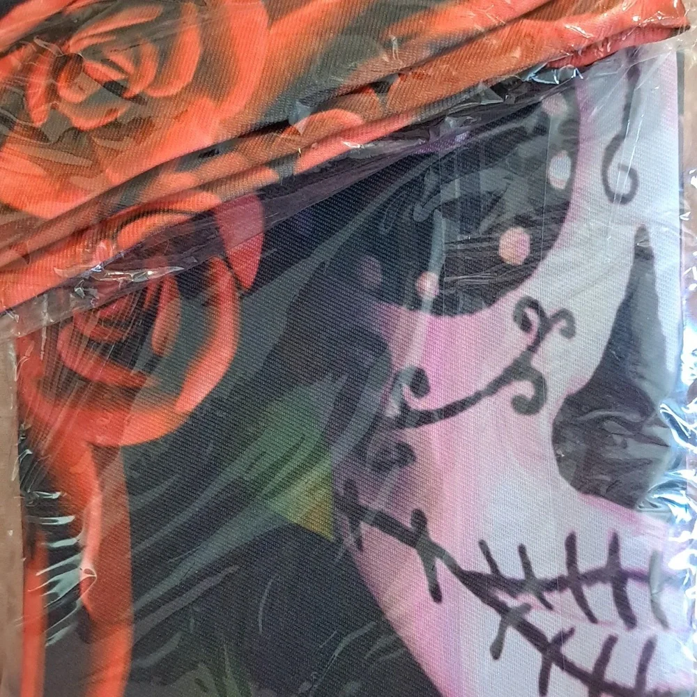Floral Skull Apron, Rose Beauty Summer, Grill Cookout